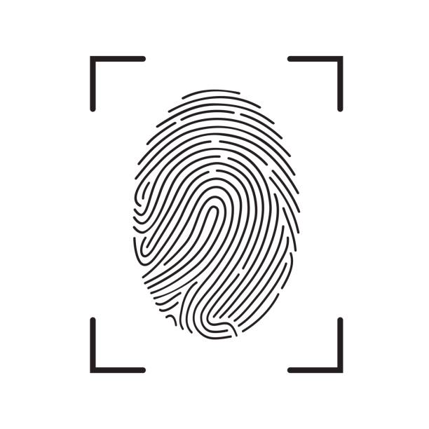 ikona skanowania linii papilarnych - fingerprint stock illustrations