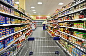 istock Shopping carts in the supermarket 672450320