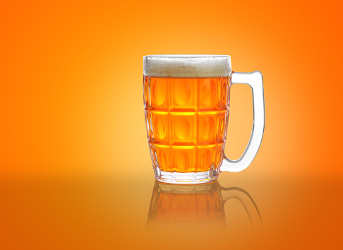 Beer Mug / Glass with froth with reflection