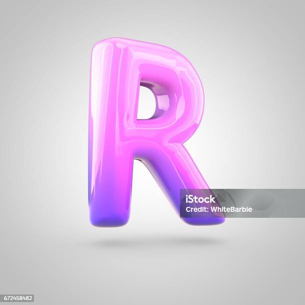 Color Letter Rviolet Glossy Pink And Violet Gradient Paint Alphabet Letter R Uppercase ...