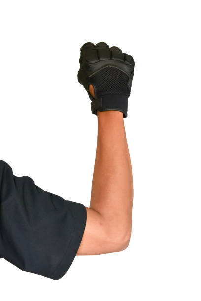 istock Motorcycle glove and hand signal 672458564
