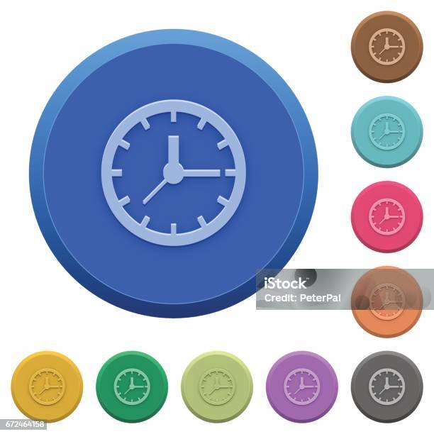 Clock Buttons Large Embossed Clock Buttons Stock Illustration - Download Image Now - Alarm ...