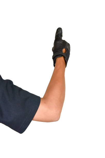 istock Motorcycle glove and hand signal 672465600