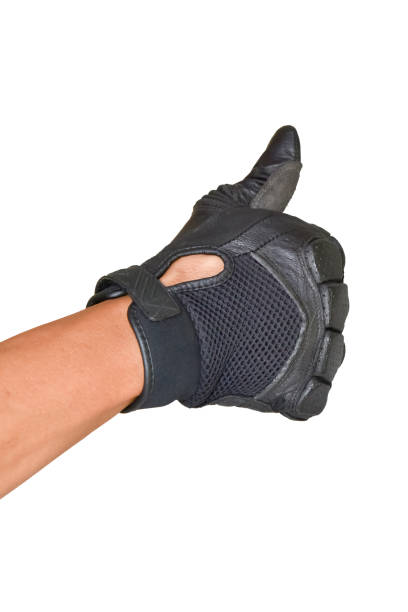 istock Motorcycle glove and hand signal 672465688