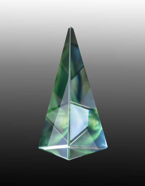 istock Prism made of glass in green light 672469984
