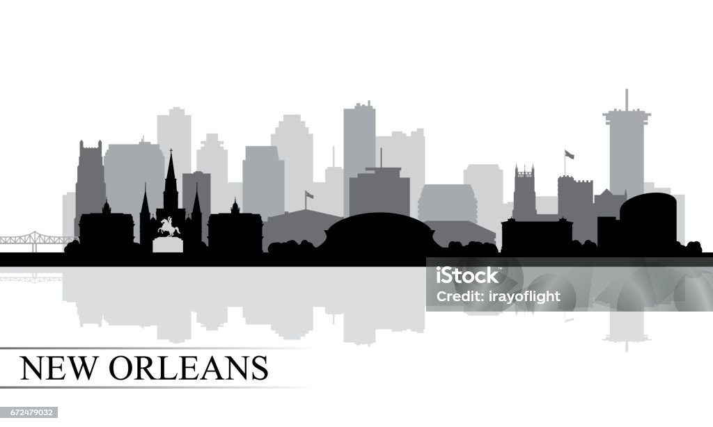 New Orleans city skyline silhouette background New Orleans city skyline silhouette background, vector illustration New Orleans stock vector