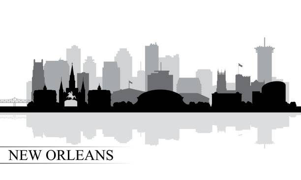 New Orleans city skyline silhouette background New Orleans city skyline silhouette background, vector illustration new orleans stock illustrations