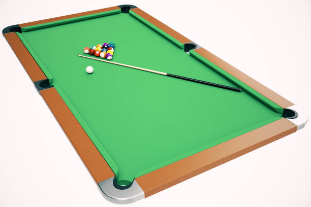 istock 3D illustration Billiard balls in a green pool table, pool billiard game, Billiard concept 672481900