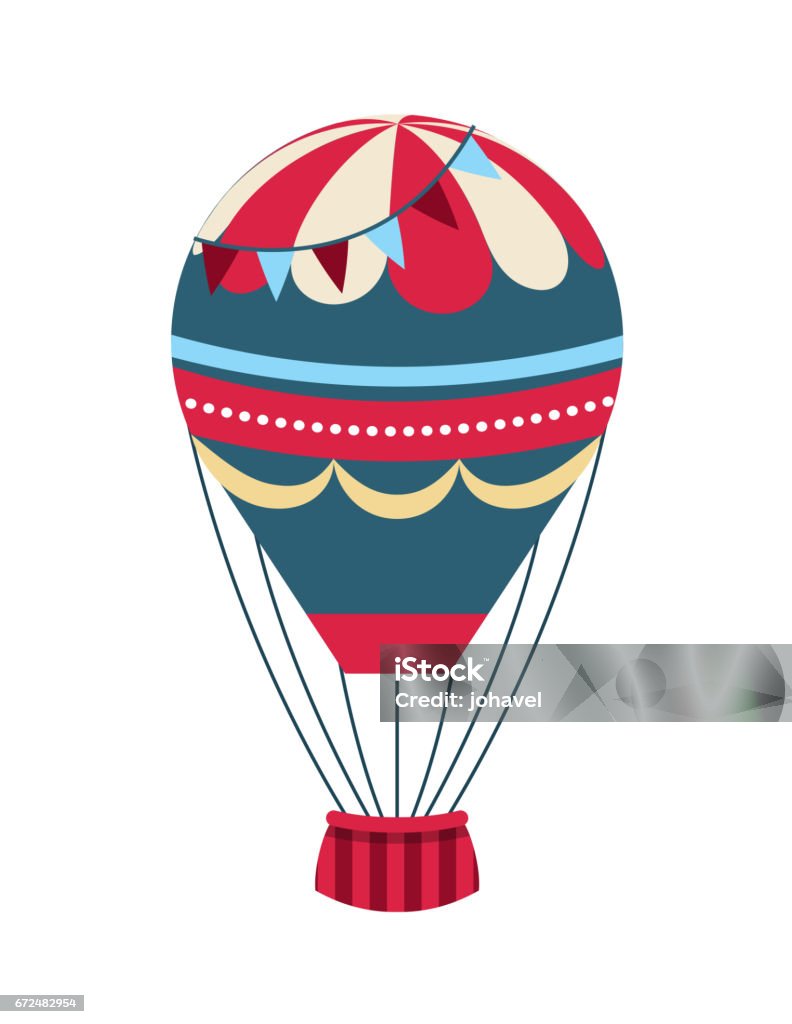 air balloon design air balloon vehicle over white background. colorful design. vector illustration Hot Air Balloon stock vector