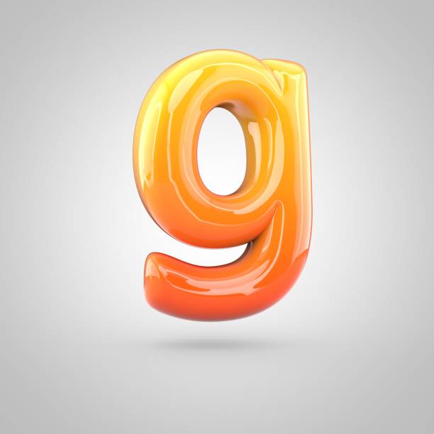 istock Glossy orange and yellow gradient paint alphabet letter G lowercase isolated on white background 672487062