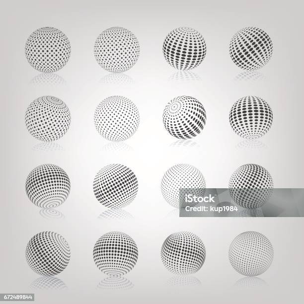 Sphere With Halftone Fill Vector Illustration Stock Illustration - Download Image Now - Spotted, Globe - Navigational Equipment, Planet - Space