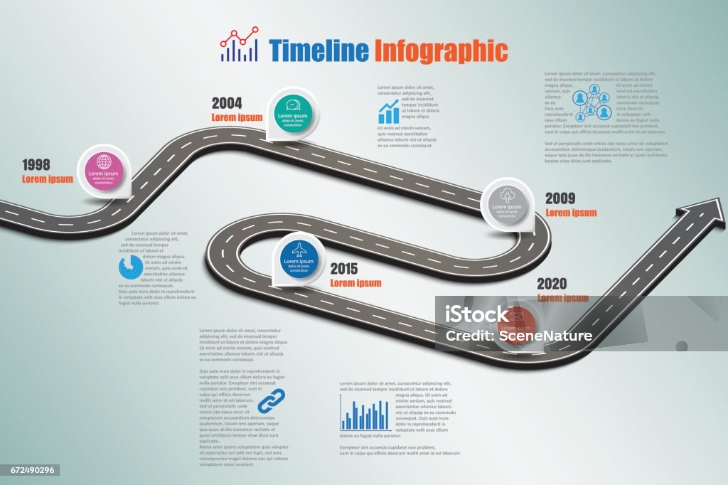 Map Timeline Path Road Map Timeline Infographic Vector Illustration Stock Illustration ...