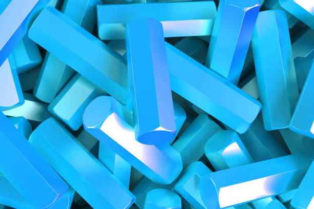 istock A pile of blue hexagon details 672496424