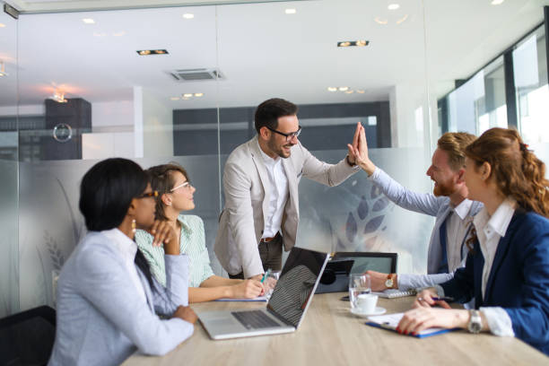 istock Group of business people brainstorming about innovative ideas 672508388