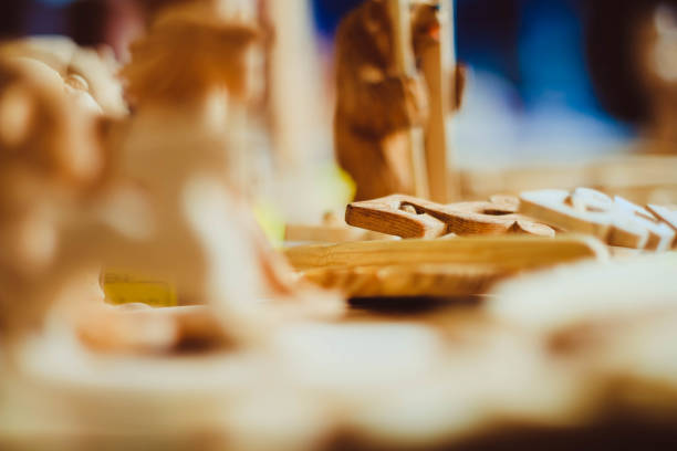 istock Souvenirs made of wood 672513634