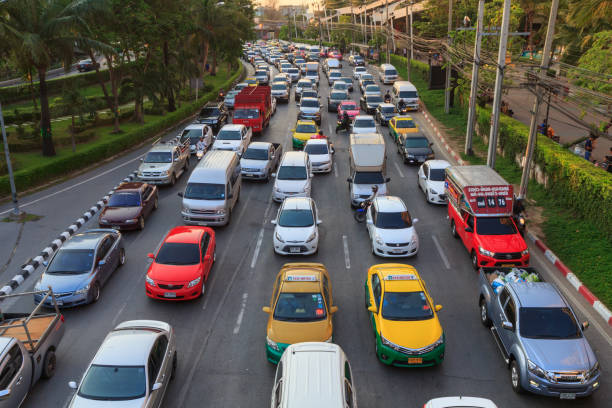 istock traffic jam in city 672517502