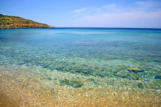 Batsi beach in Andros island Cyclades Greece