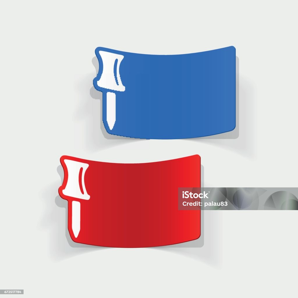Pin Design Element Realistic Design Element Push Pin Stock Illustration - Download Image ...