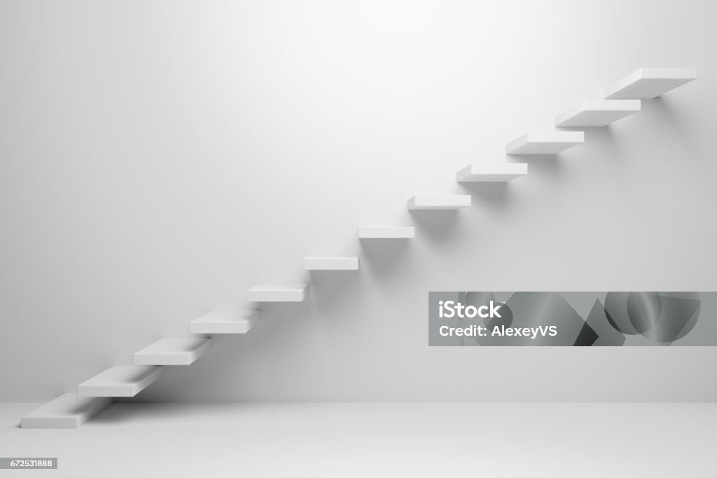 Ilustración blanco Resumen ascendente de escaleras - Ilustración de stock de Escaleras libre de derechos