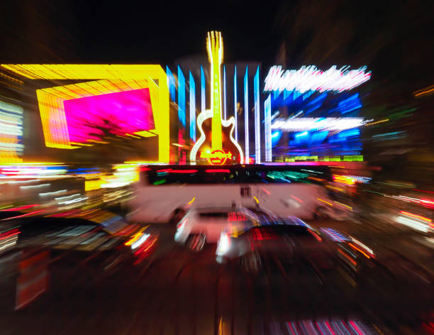 Las Vegas, NV - 27 July 2016: Dense evening traffic on Las Vagas Boulevard (the \