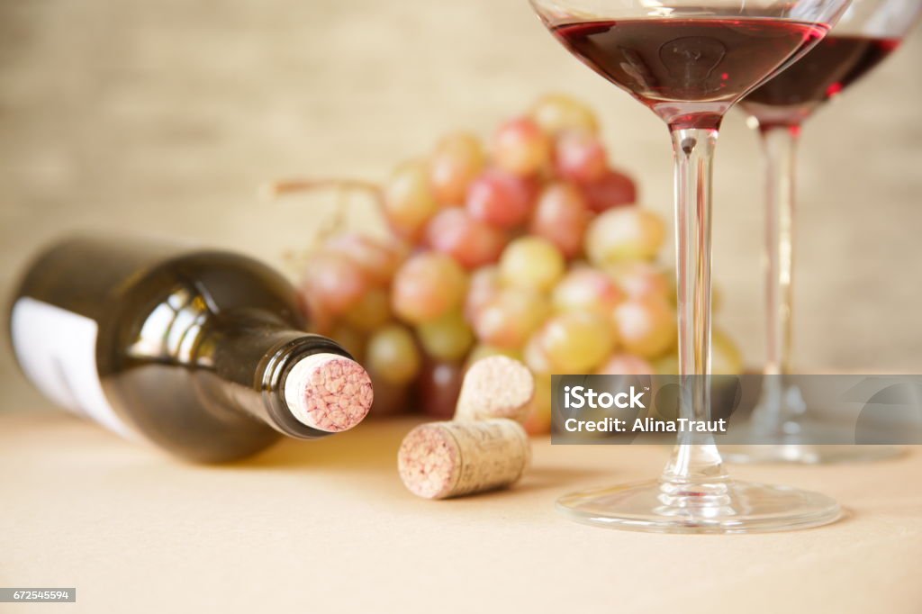 wine and grapes red wine Abuse Stock Photo