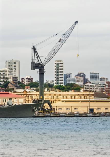istock Building with Cranes By Sydney Harbour 672545882