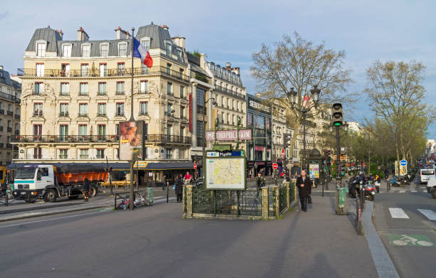 Place Pigalle in the morning. Paris: Place Pigalle in the morning. Paris, France. place pigalle stock pictures, royalty-free photos & images