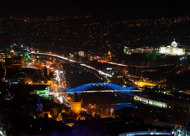 istock Bridge of Peace in Tbilisi at night 672579362