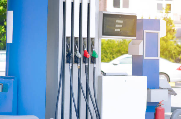 istock Petrol Pump Filling Nozzles 672582832