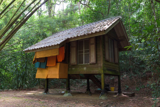 istock Surat Thani, Monk's Cabin in The Forest 672583080