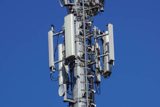 istock Telecommunications tower antenna cells for mobile communications. 672593684