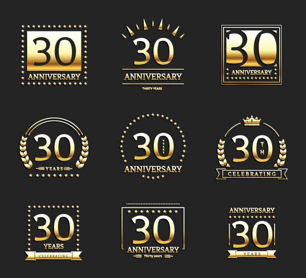 istock 50th anniversary gold logotype set. Jubilee banner. 672594282