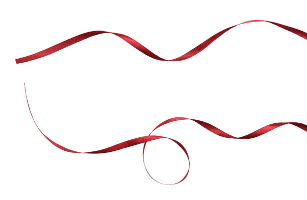 istock Set of red silk ribbons 672596772