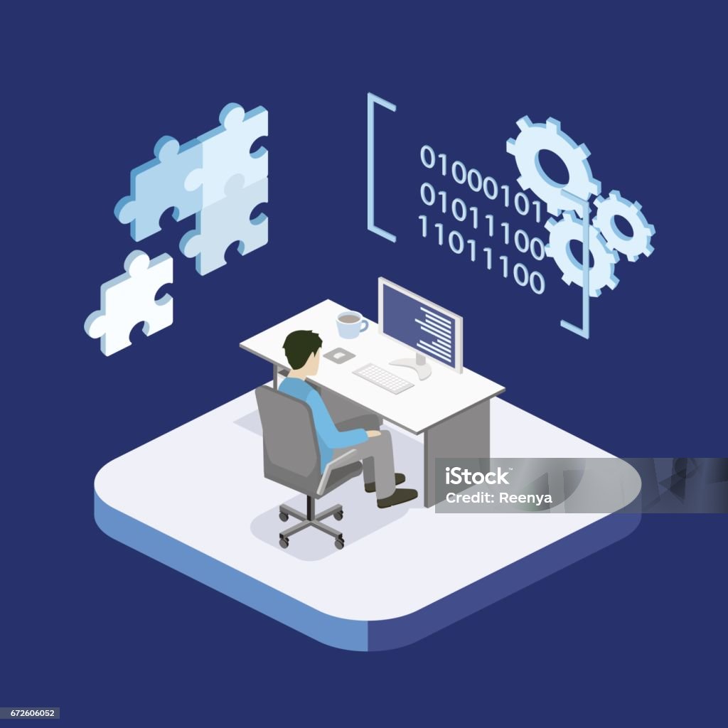 Flat 3d Vector Isometric Concept Illustration Of Office Software ...