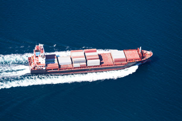 istock Aerial View of Industrial Ship 672610218