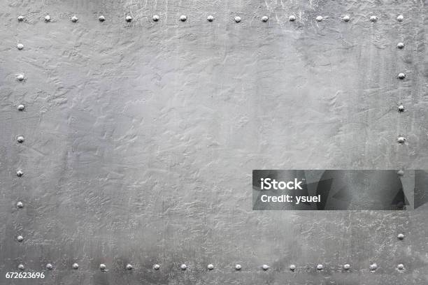 Military Riveted Metal Plate 4 Stock Photo - Download Image Now - Textured, Metal, Backgrounds