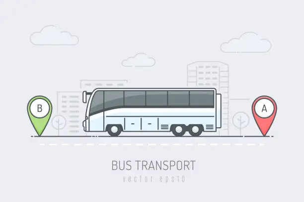 Vector illustration of Bus Travel