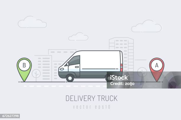 Delivery Van Stock Illustration - Download Image Now - Van - Vehicle, Delivery Van, Delivering