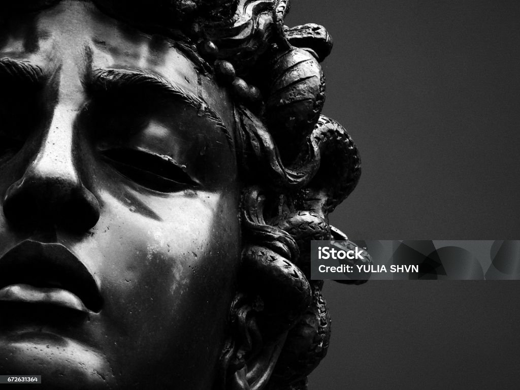 Head of Medusa The head of Medusa held by Perseus. Greek Mythology Stock Photo