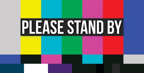 Please Stand By Color Error Screen Please stand by color error television screen. tv glitch stock illustrations
