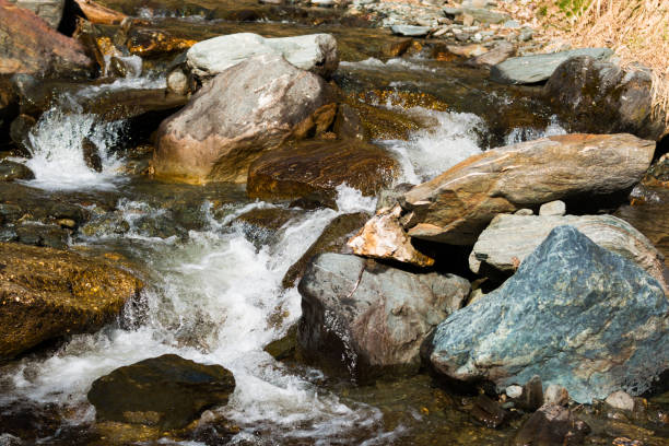 istock Small river in Alps mountain in Austria 672635004