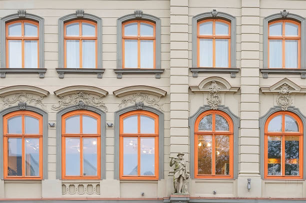 istock House wall with moulding in Riga 672657966