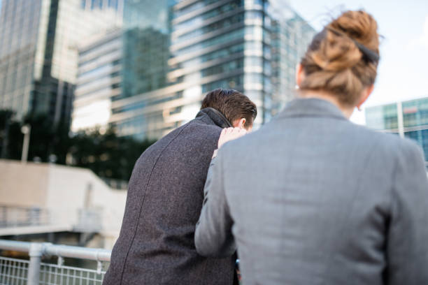 istock Business persons standing on the city 672660480