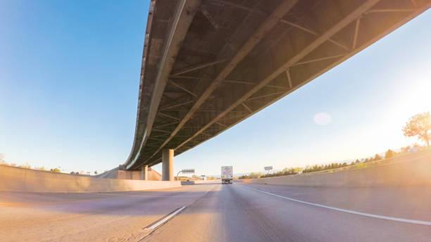 istock Driving South in Interstate highway I25 672661110