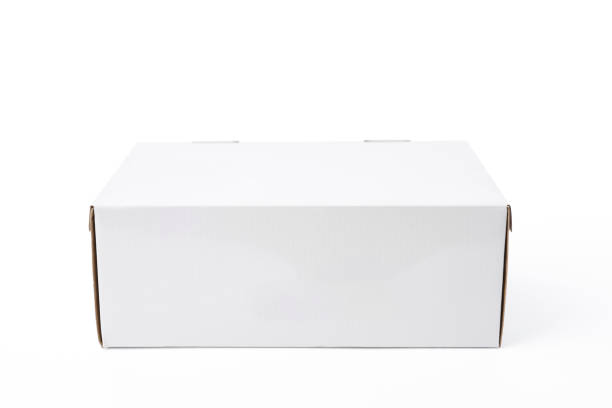 Closed blank rectangle cardboard box, isolated on white with clipping path.