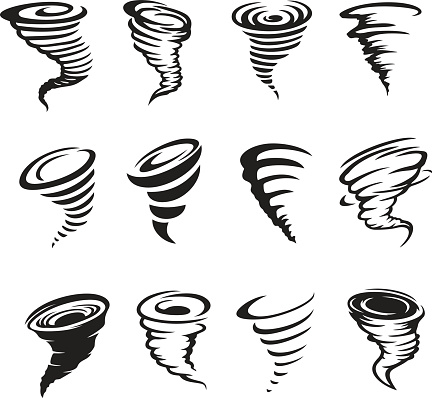 Set of 12 tornado designs