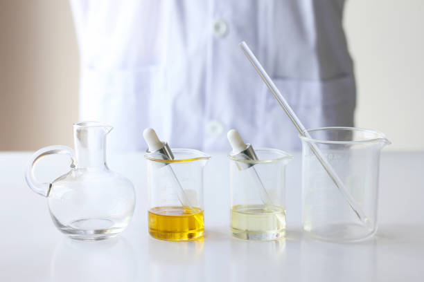 istock Beauty cosmetics sciences, Formulating and mixing skincare with herbal essence, Scientist prepare organic raw materials for beauty products 672724714