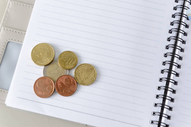istock Money euro coins on notebook 672724930