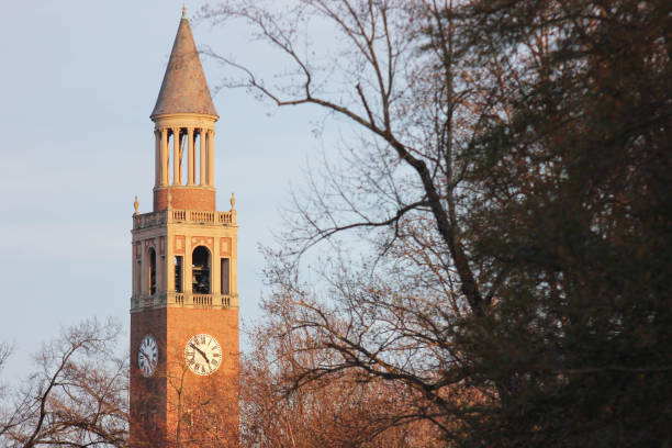 The Bell Tower at UNC-Chapel Hill The Bell Tower located on UNC-Chapel Hill's campus. university of north carolina stock pictures, royalty-free photos & images