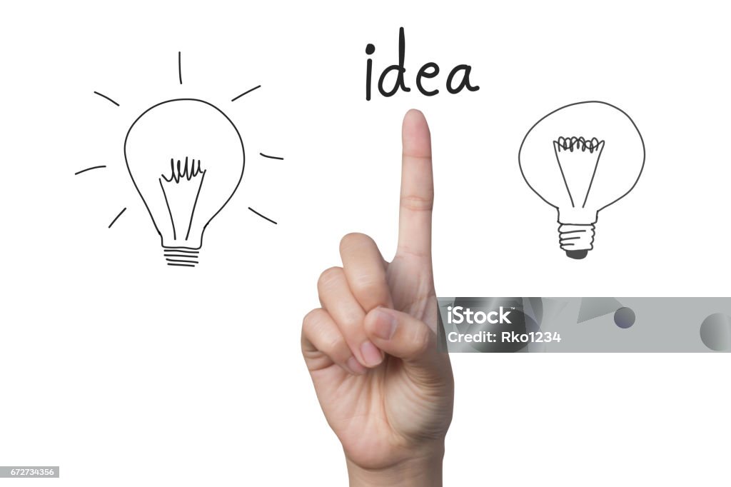 First Idea Signs Hand Forefinger Idea Idea Signs Symbols White Background Stock Photo ...